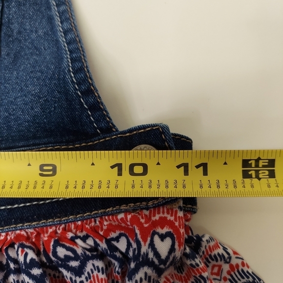 Jordache Toddler Girls Denim Overalls Jumper Size 3T / NP3 Red White Blue Skirt - Picture 7 of 13